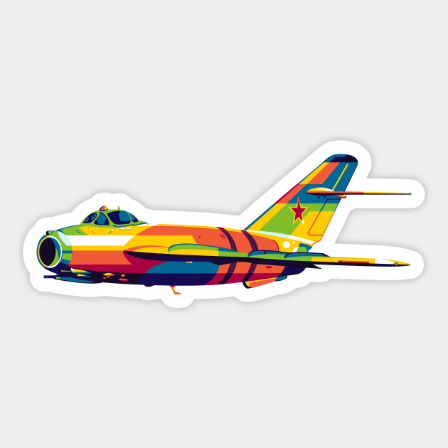 MiG-17 Fresco Jet Fighter Sticker by wpaprint